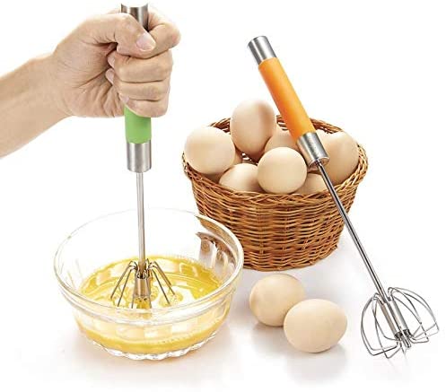 Hand Push Rotary Manual Whisk Egg Whisker, Hand Push Mixer Egg Beater Kitchen Tool For Blending, Whisking, Beating & Stirring