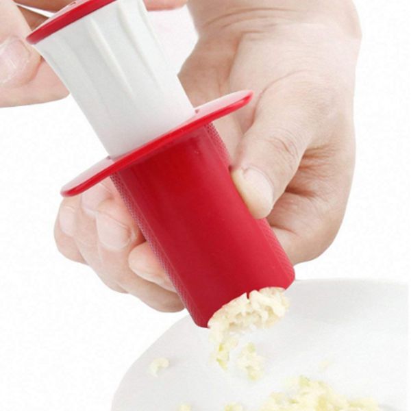 Random Color Plastic Twist Needle Tube Pressure Garlic & Ginger Chopper, Ginger Garlic Manual Press Twist Cutter Crusher With 2 Removeable Blades