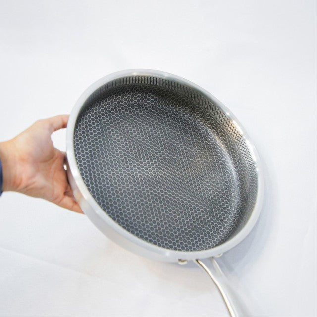Double Sided Honeycomb Laser Coated Frying Pan With Lid