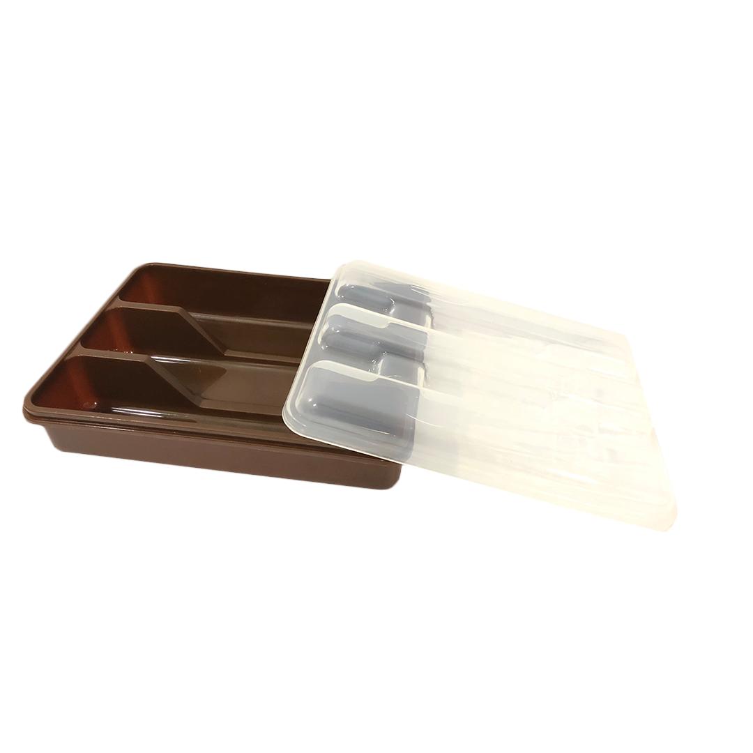 3 Compartment Cutlery Holder With Lid