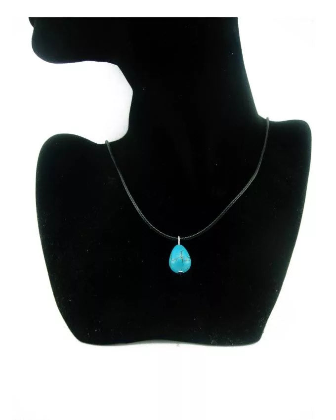 Turquoise Leather Cord Necklace For Women
