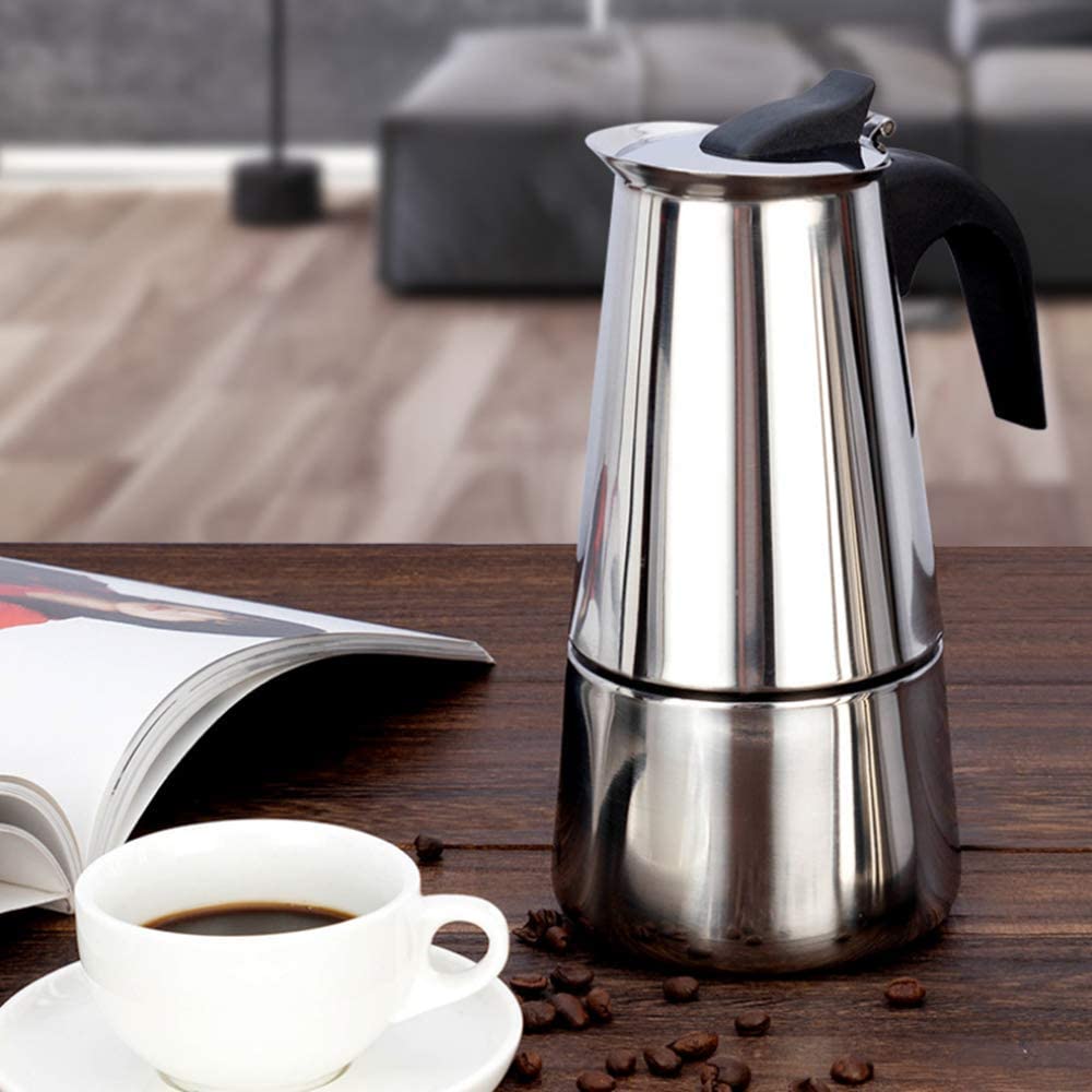Stainless Steel Stovetop Mocha/Moka Coffee Maker - 6 Cups/300ml