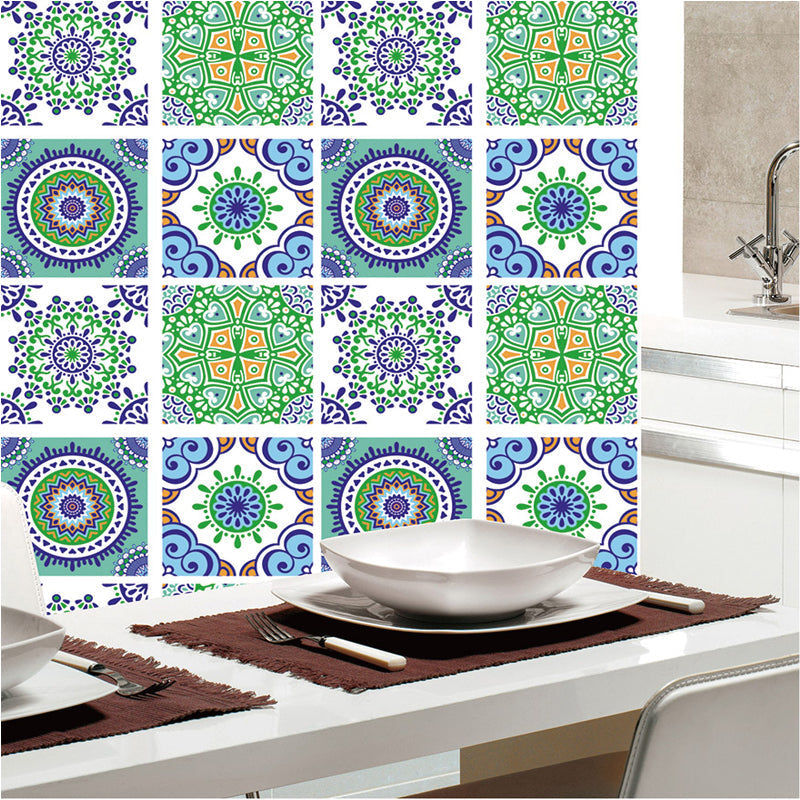 Pack of 4 - 3D Embossed Assorted Truck Art Themed Tiles Sticker (Each Sticker Size: 6x6 Inches)
