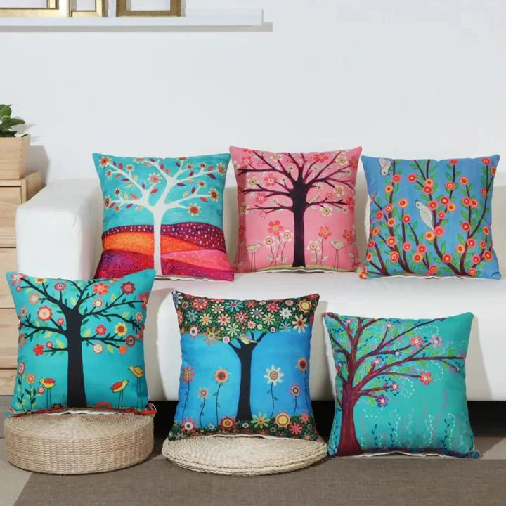 6 Piece's Nature inspired Sofa Cushion Covers