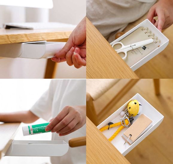 Multifunctional Self-Adhesive Retractable Under The Table Mini Hidden Drawer Organizer