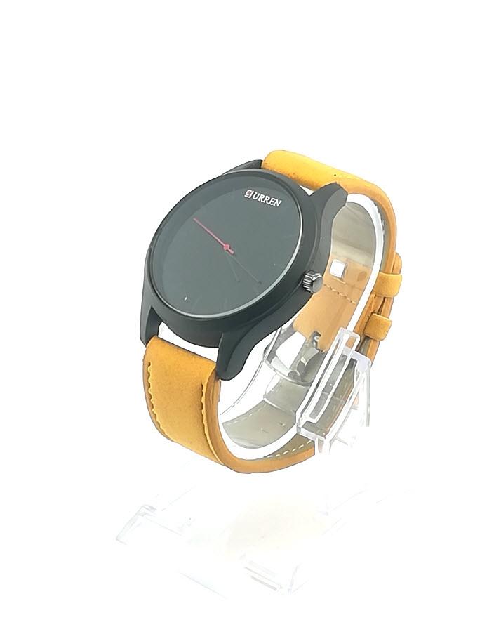 Leather Analog Watch for Men - Yellow
