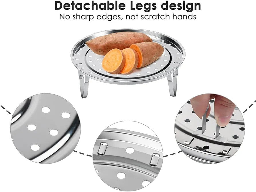 Stainless Steel Steamer Stand with Removable Legs