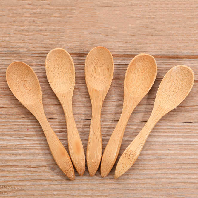 Pack of 6 - Mini Reusable Bamboo Wooden Spoons