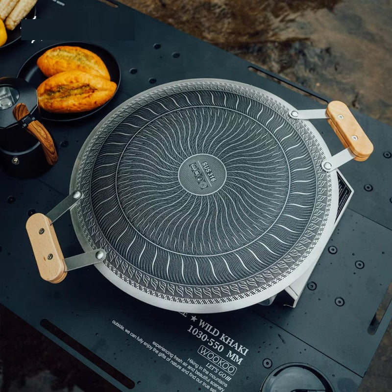 Honeycomb Laser Coated Tawa with Wooden Handle