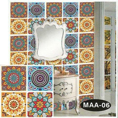 Pack of 4 - 3D Embossed Assorted Truck Art Themed Tiles Sticker (Each Sticker Size: 6x6 Inches)