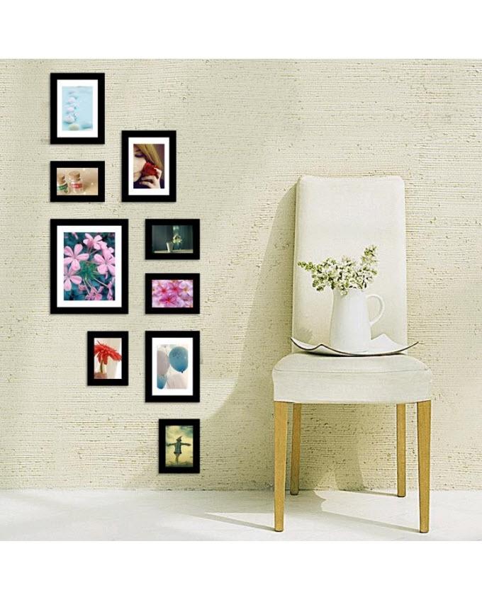 Set of 9 - Picture Frames - Black