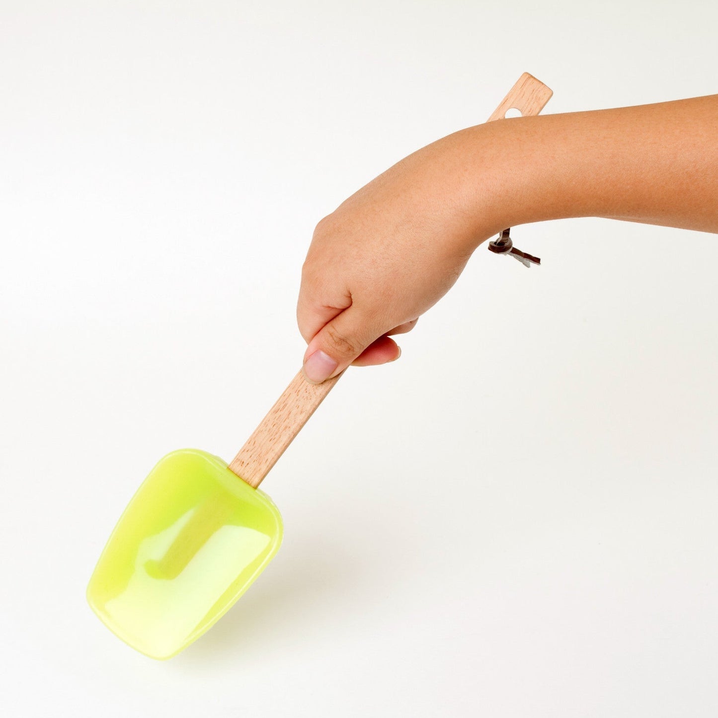 Wooden Handle Mini Silicone Spoonula/Spatula Spoon - Random Color