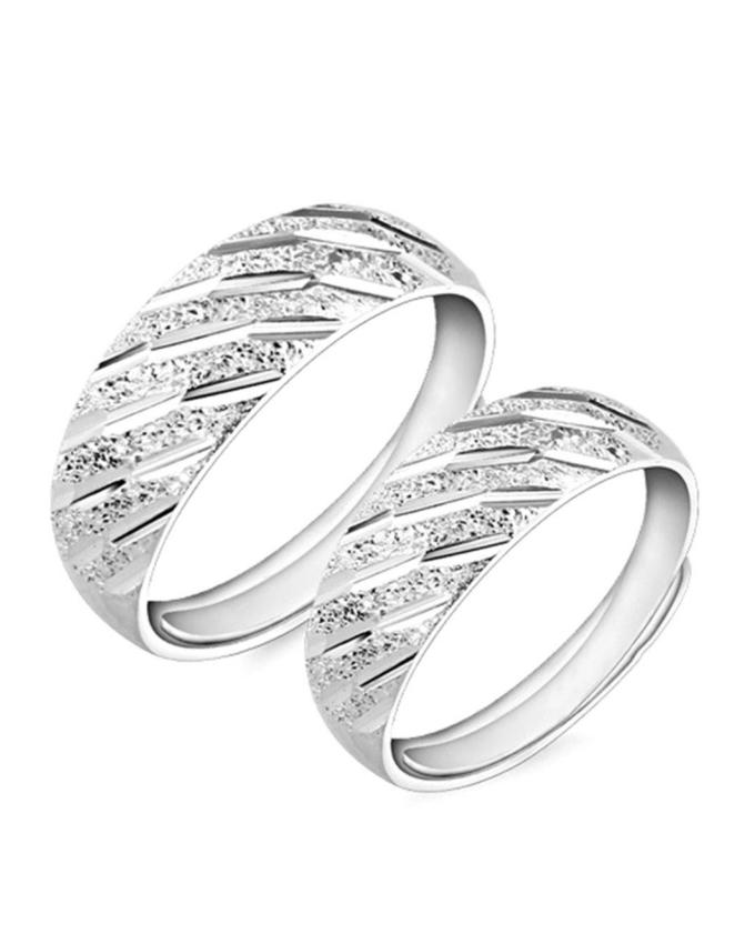 Pack of 2 - Silver Plated Metal Rings