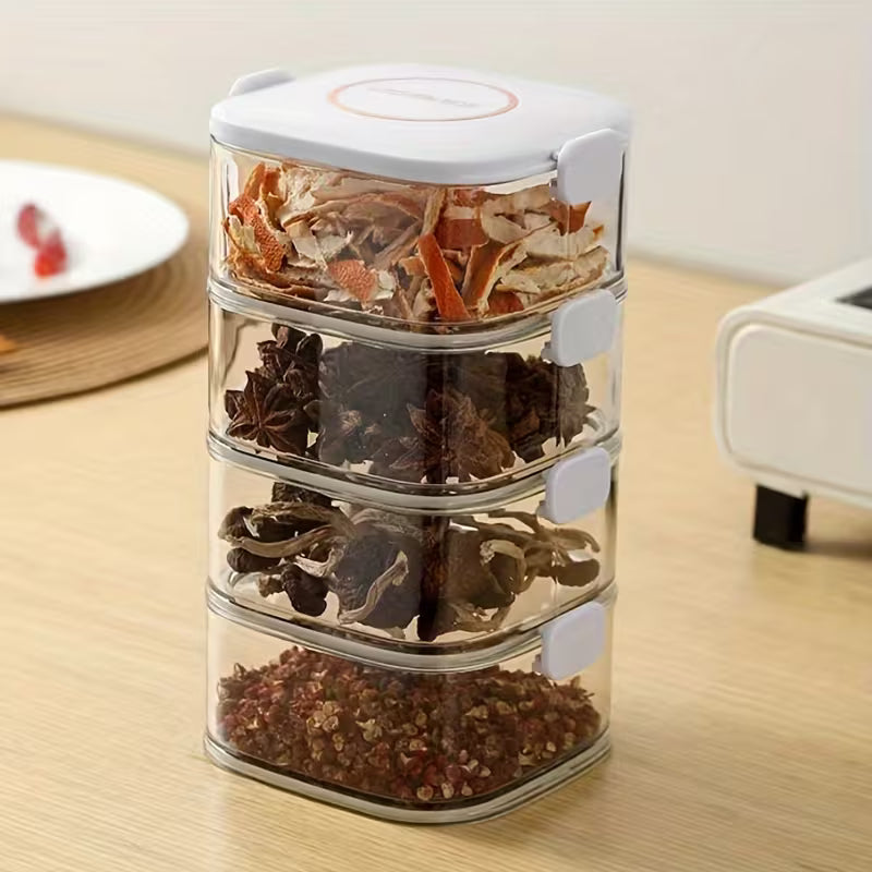 Transparent Tower Shaped Acrylic Storage Box with Removable Lid