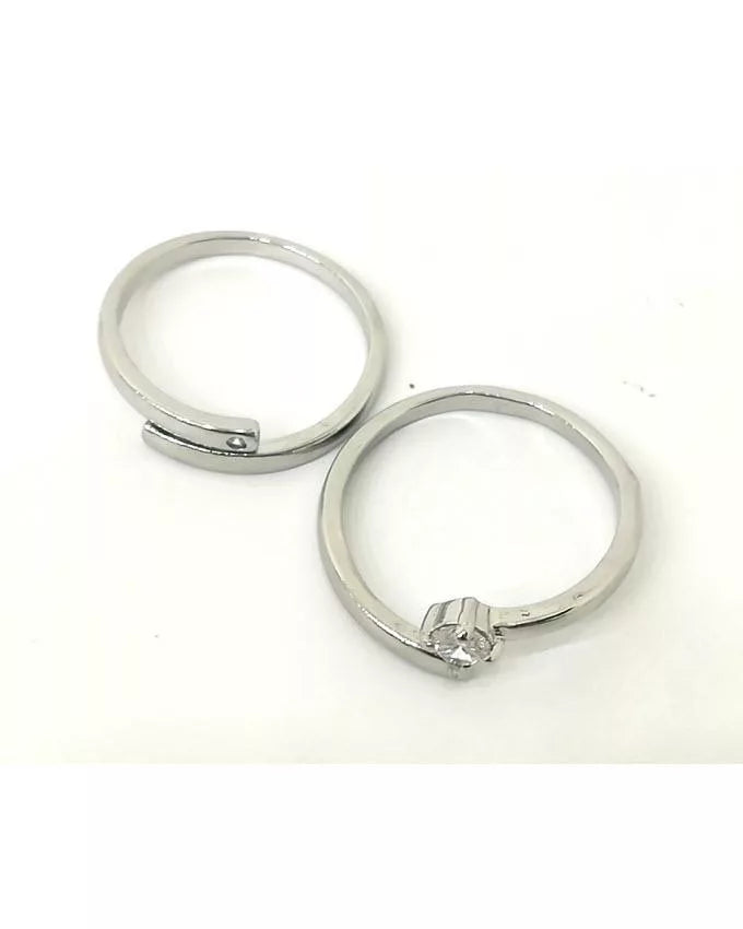 Pack Of 2 - Silver Plated Adjustable Rings for Women