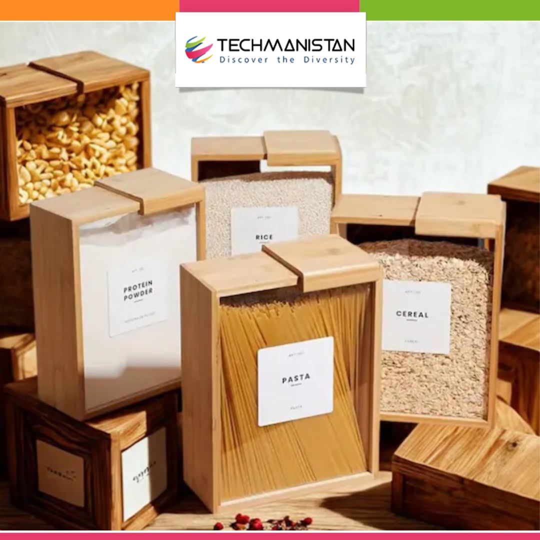 Bamboo Wooden Rice Cereal Grain Storage Box