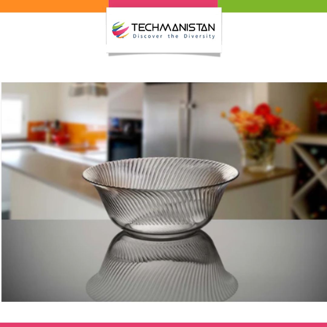 Set of 2 - Diamond Glass Serving Bowls