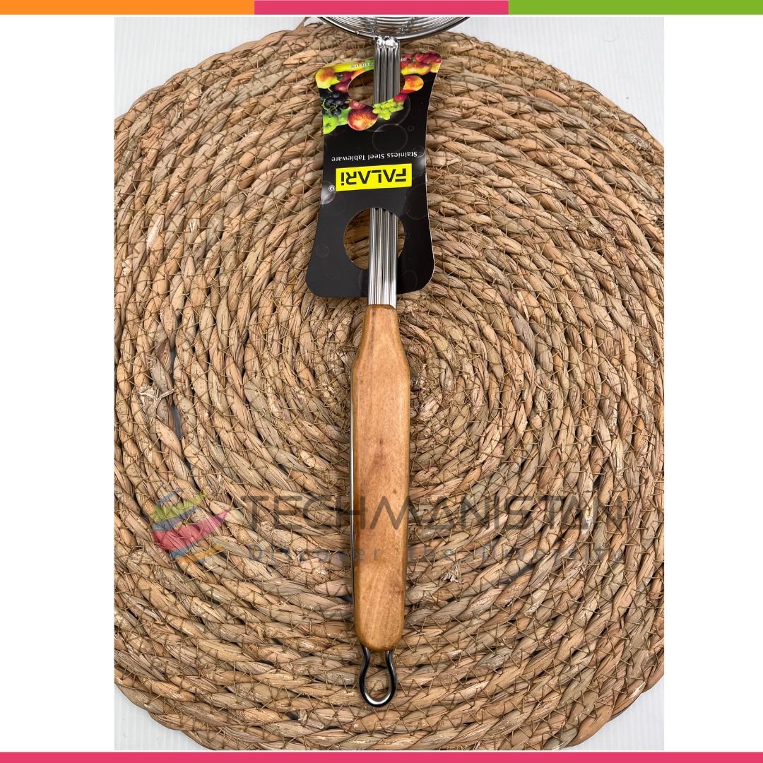 Frying Oil Strainer Spoon With Wooden Handle