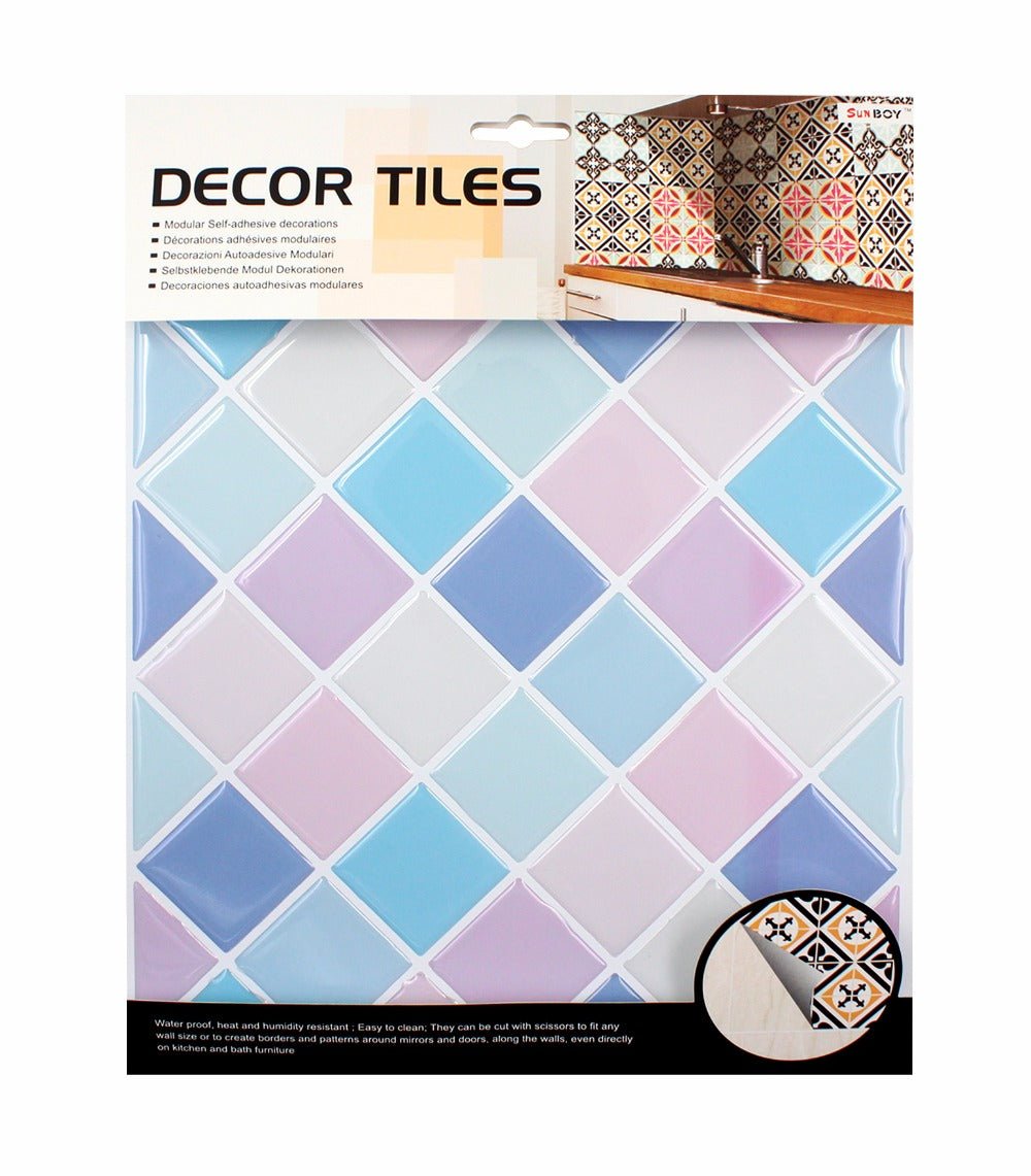 Pack of 3 - Mosaic Traditional Tiles Stickers for Bathroom & Kitchen