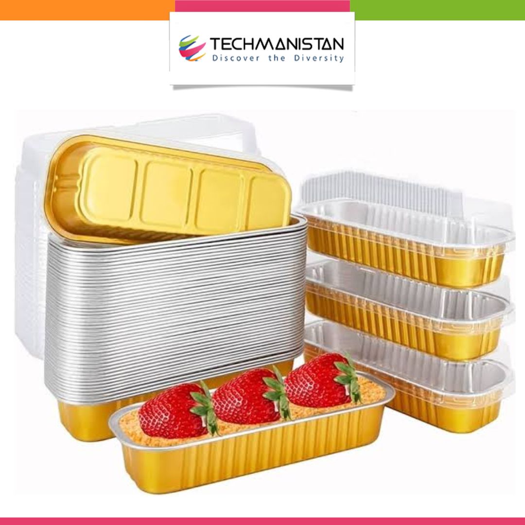 Pack of 5 - Disposable Baking Tins Foil Pans With Lids
