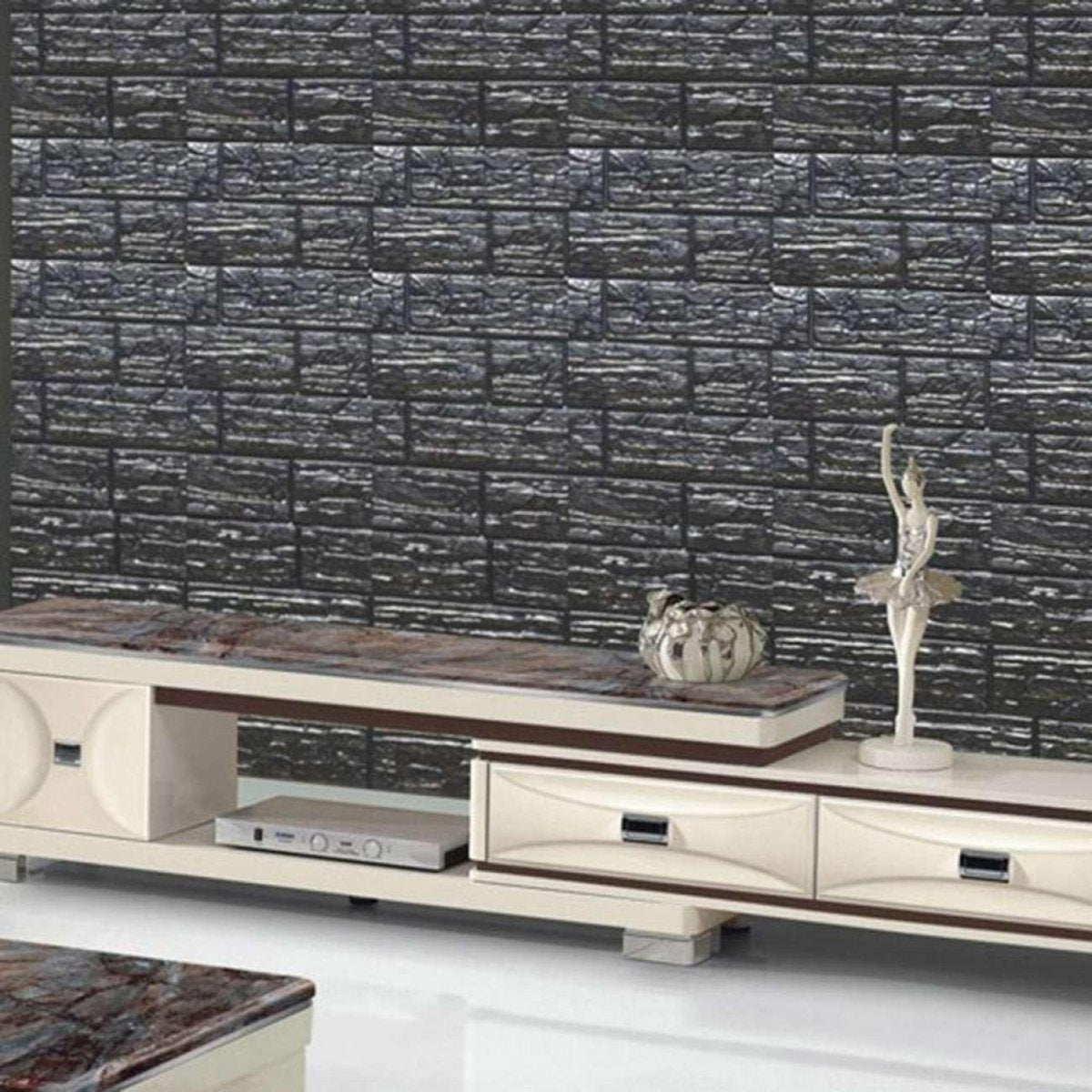 Pack of 6 - 3D Brick Wall Sticker Self-Adhesive Foam Wallpaper Panels