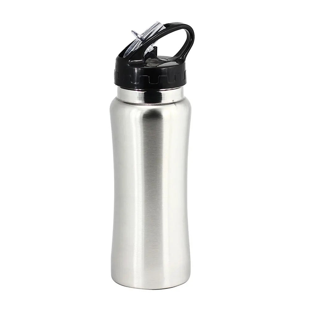 Portable Stainless Steel Water Bottle With Straw - 650 ML