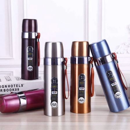 Random Color - 500ml Portable Durable Stainless Steel Vacuum Thermic Flask