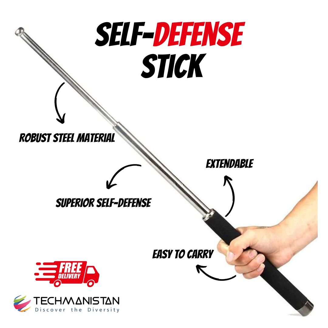 Self Defence Stainless Steel Stick – Black