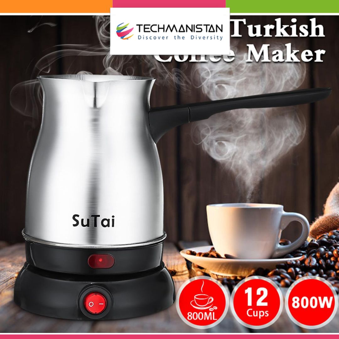 Stainless Steel Electric Coffee Pot - 800ml