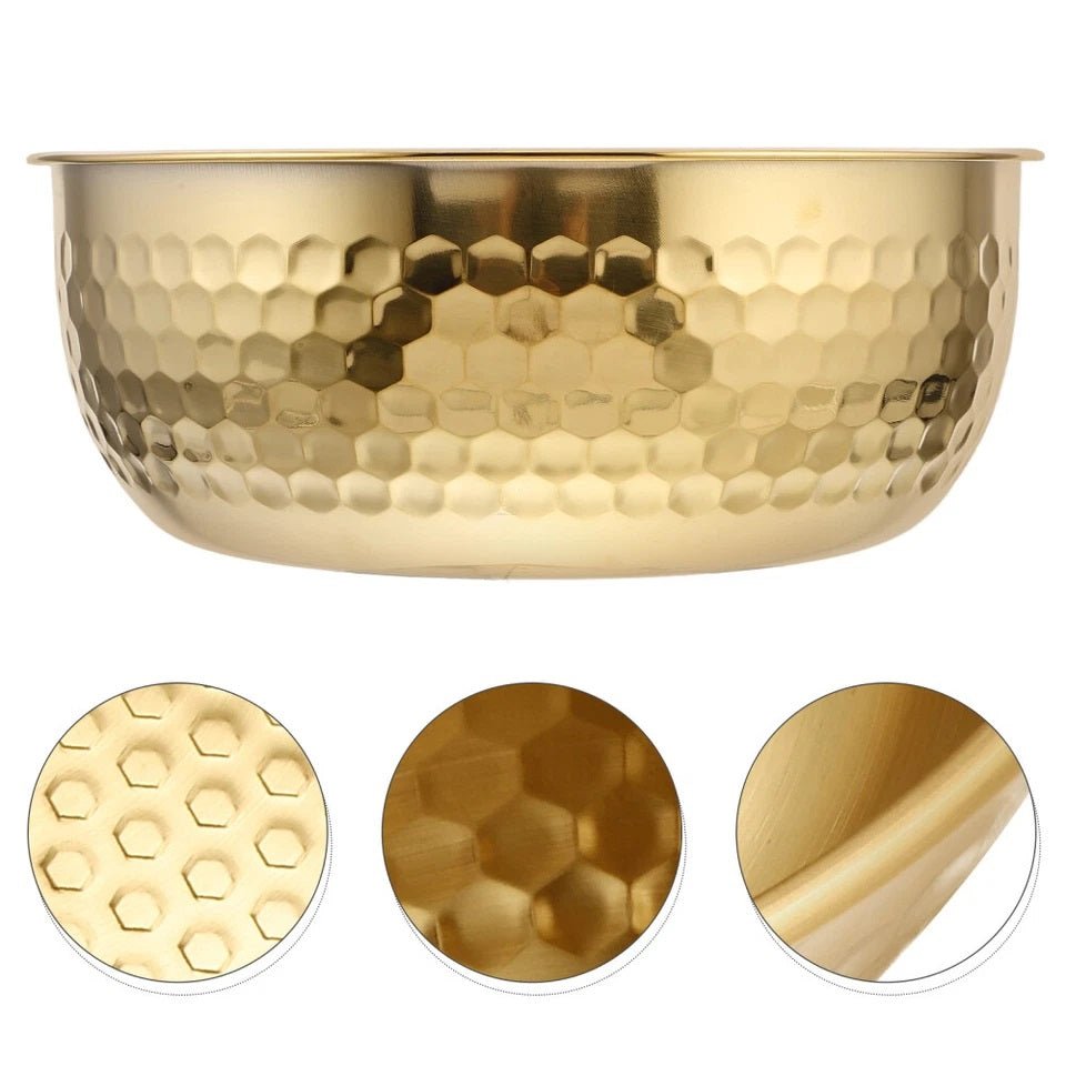 Stainless Steel Hammer Pattern Mixing Bowl