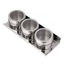 Techmanistan Magnetic Spice Tins with Rack Triangular Storage Jar with Holder
