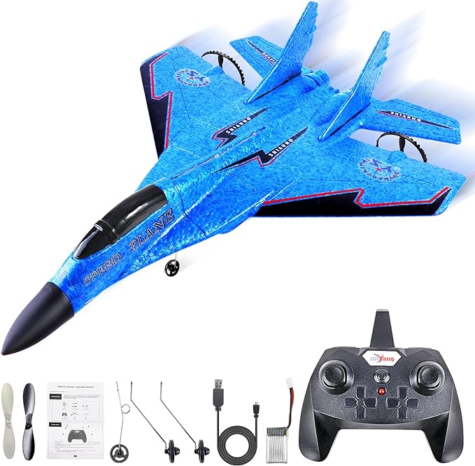 ZY-530 PRO RC Airplanes, Remote Control EPP Foam Aircraft Fighter with LED Light - Multicolor