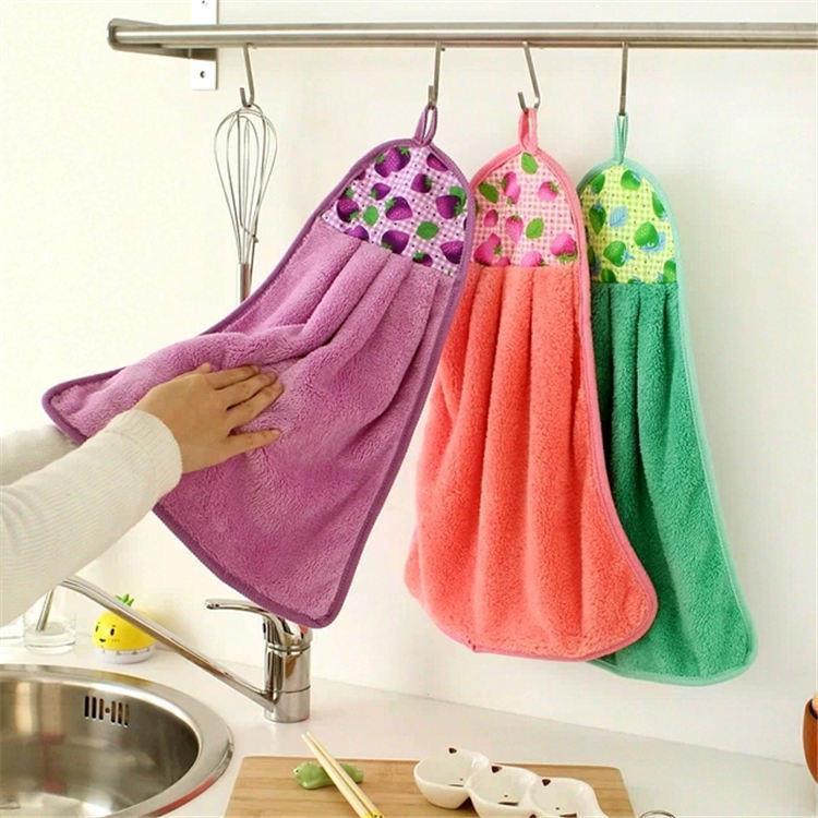 Pack of 3 - Hanging Kitchen Towel, Kitchen Cloth, Kitchen Cleaning Cloth, Kitchen Hand Towels, Kitchen Cleaning Cloth, Hanging Towels, Dishwashing Cloths