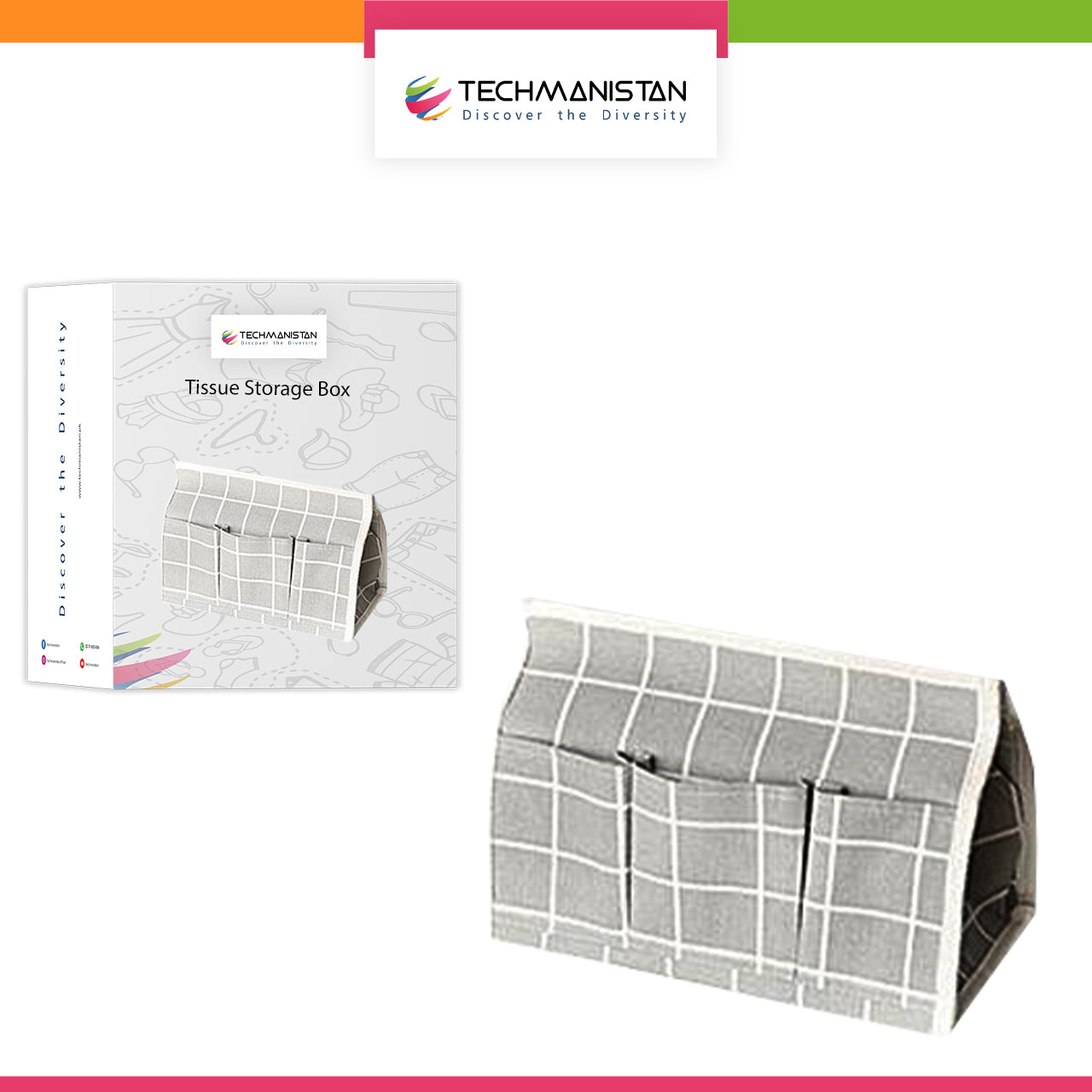 Multi functional Tissue Storage Box Remote Control Holder Organizer Office Storage Tool