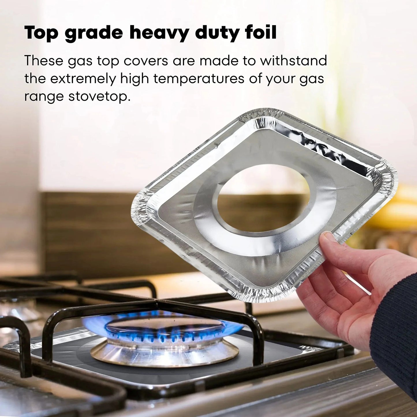 Pack of 10 - Disposable Aluminum Foil Round Gas Stove Burner Covers