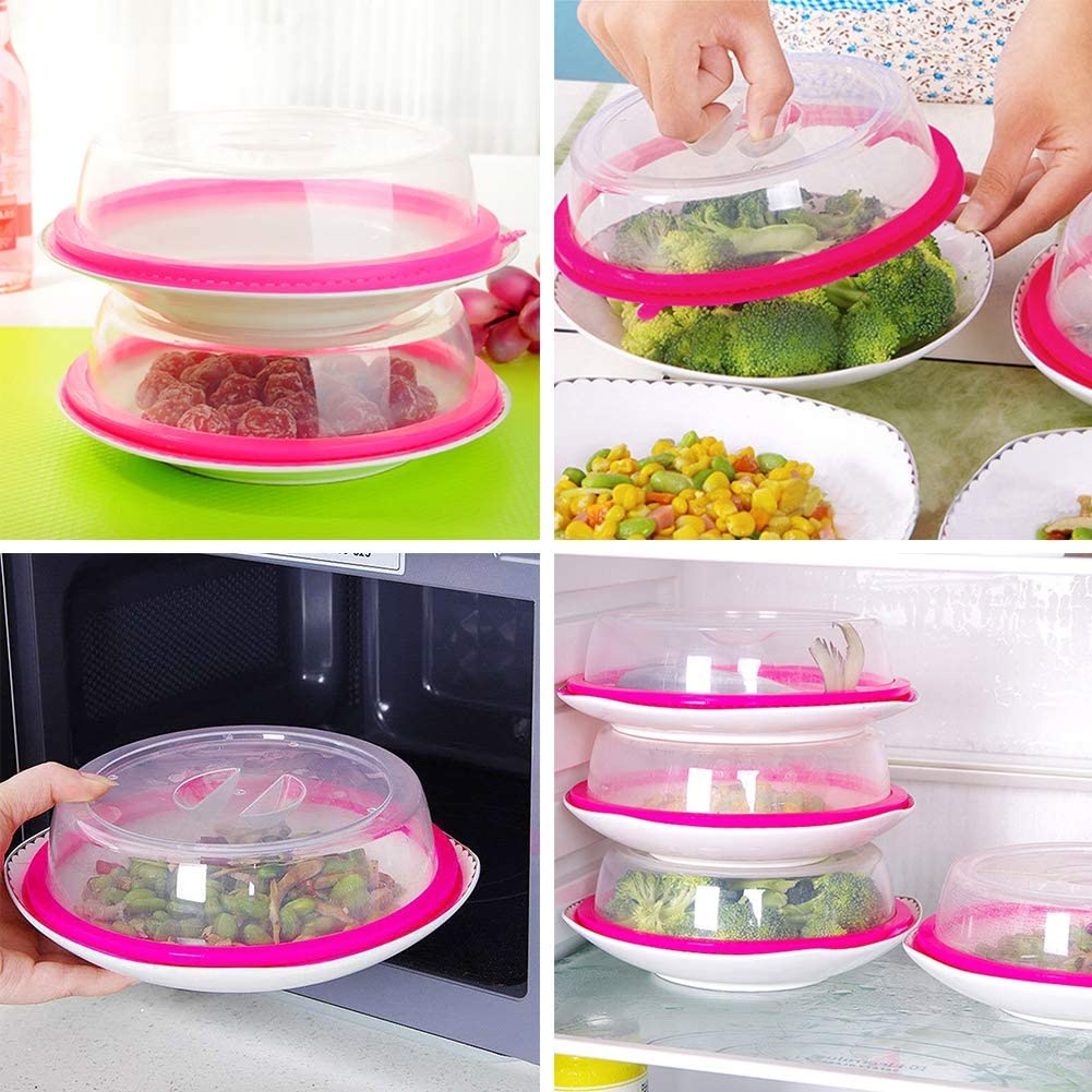 Multifunctional Reusable Plastic Food Cover, Plate cover, Microwave Oven Oil Cap Heated Sealed Cover Multifunctional Dish Dishes Dust Cover Fryer