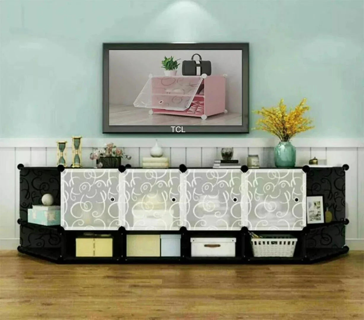 TV Mini Floor DIY Cabinet for Living Room