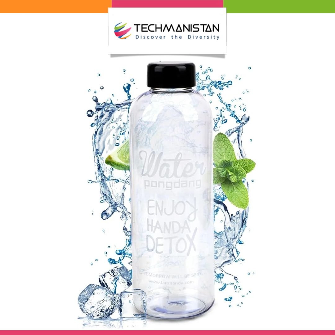 1 Liter Clear Glass Water Bottle with Random Logo
