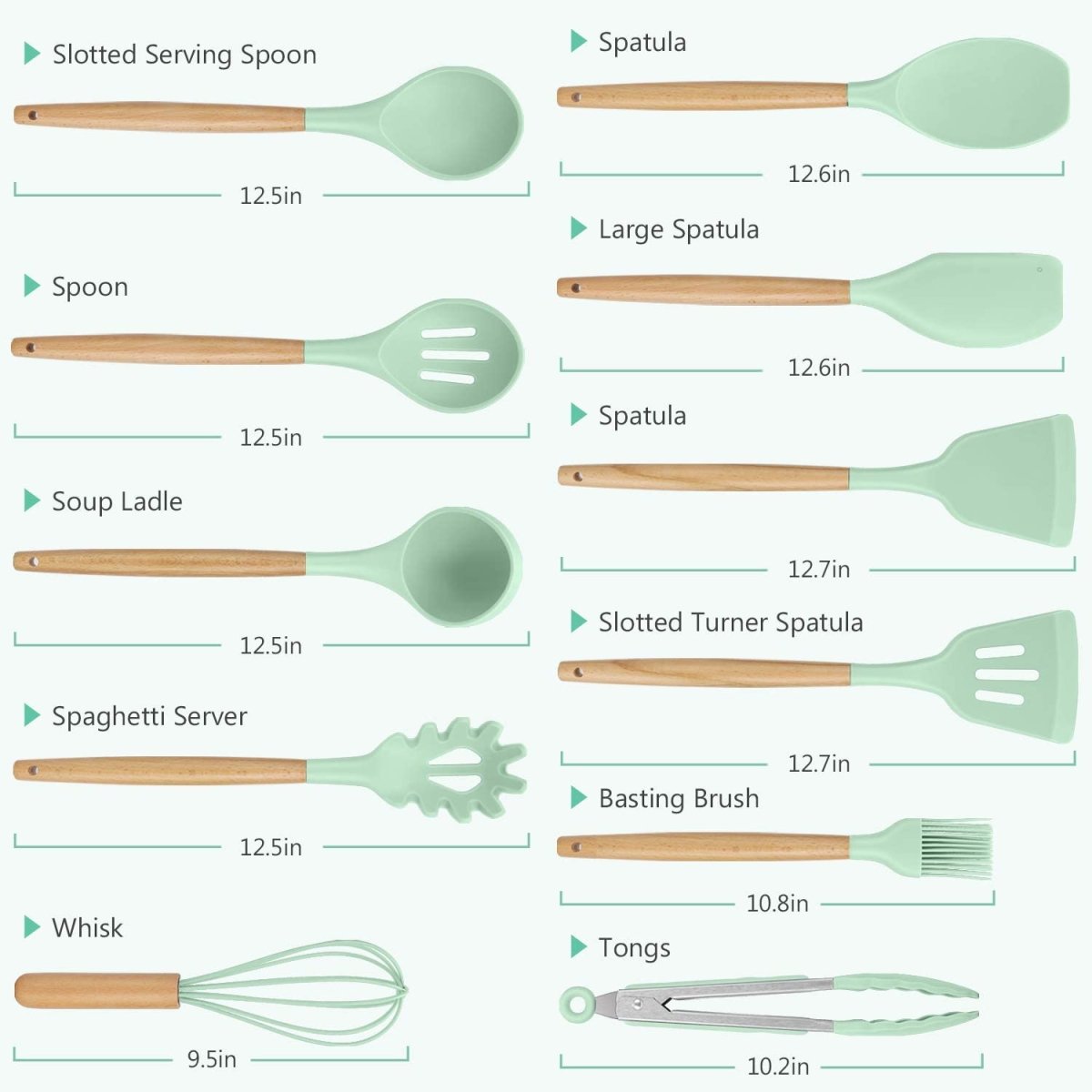 12 Pcs Silicone Non-Stick Cooking Tool Set