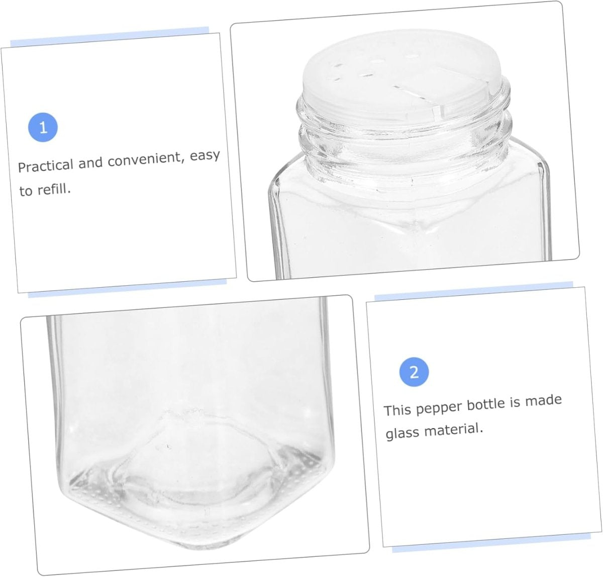 120ml Salt & Pepper Glass Spices Jars