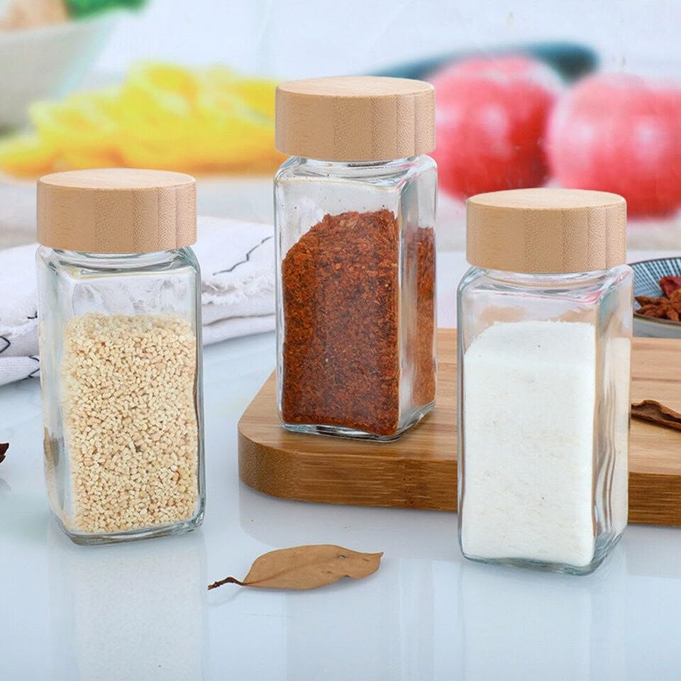 120ml Salt & Pepper Spice Dispensers with Wooden Lids
