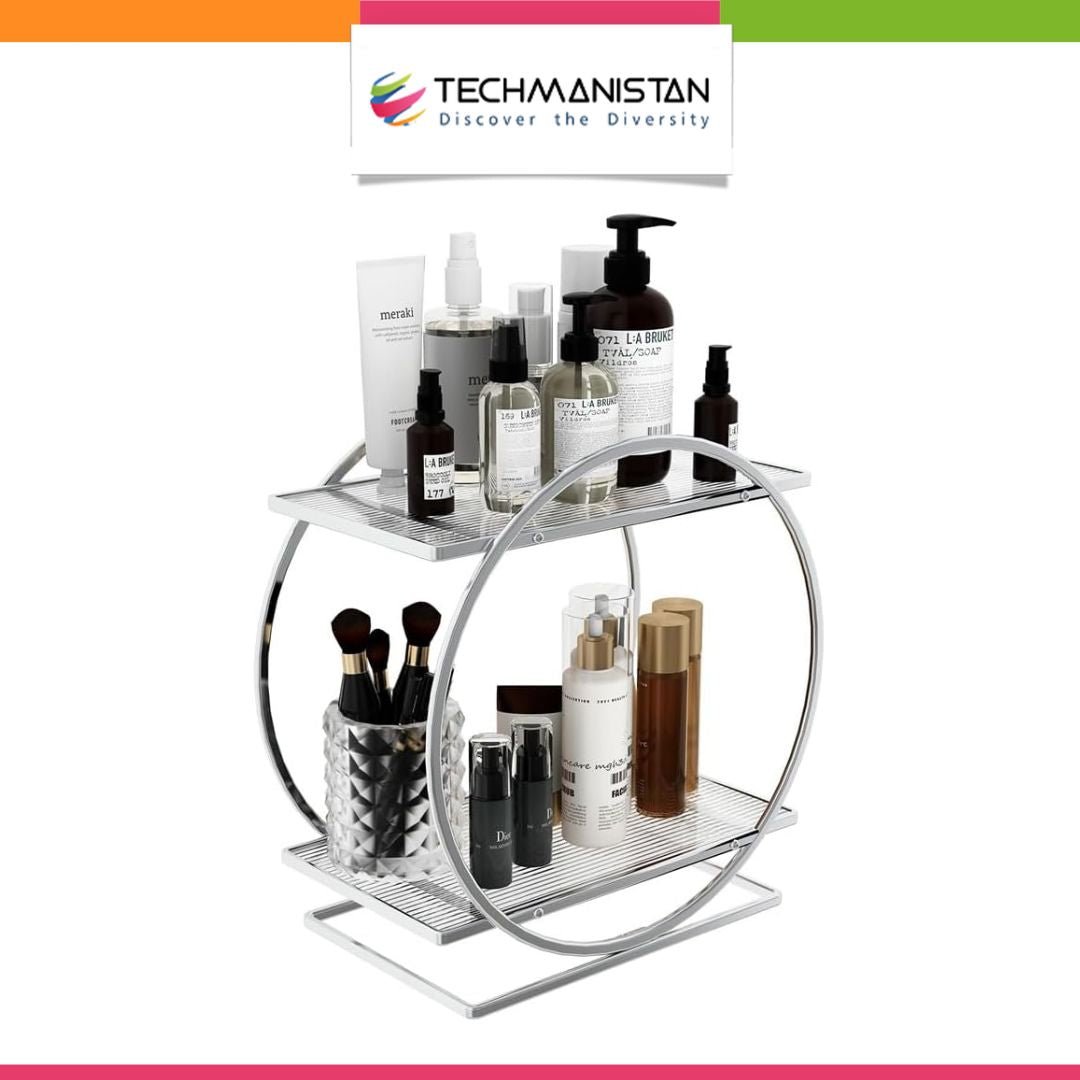2 Tier Bathroom Countertop Makeup Organizer