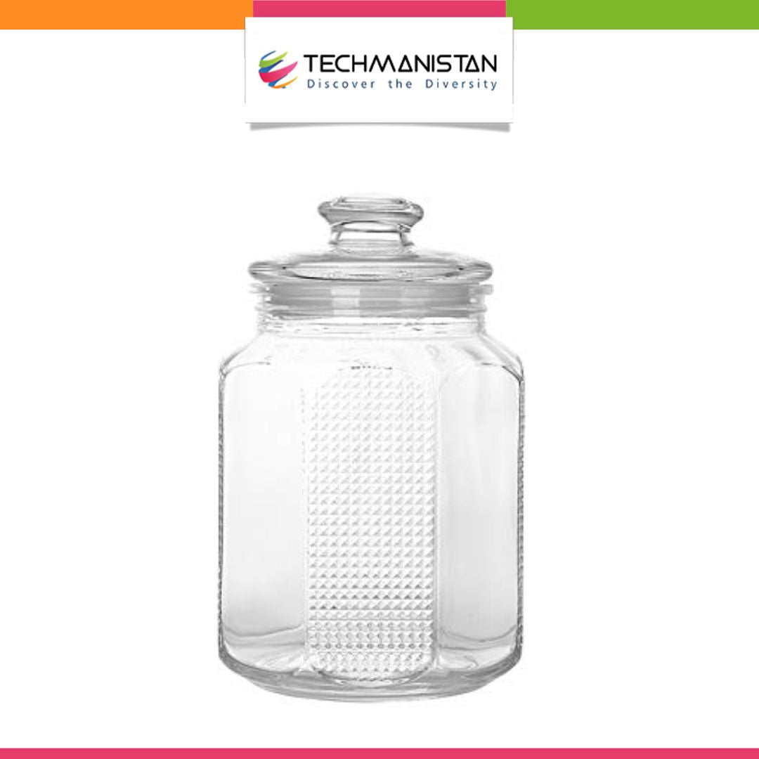 2.2Liter Clear Round Glass Jar with Lid