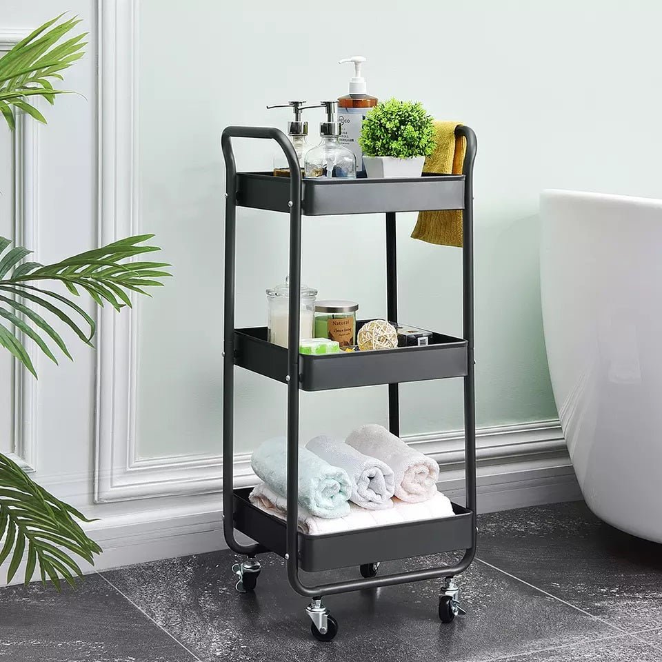 3-Tier Wheeled Multipurposed Vegetables & Fruits Kitchen Cart Trolley