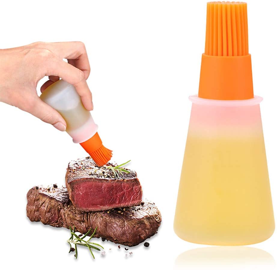 Random Color Silicone Oil Bottle With Brush, Silicon Oil Brush With Bottle, Pastry Brush Sauce Bottle Brush, Fryer