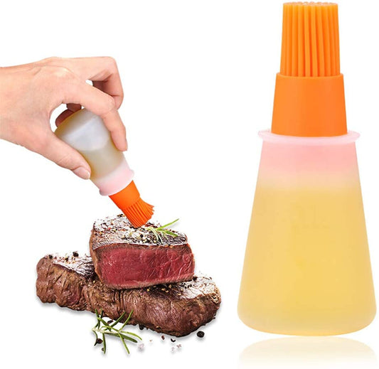 Random Color Silicone Oil Bottle With Brush, Silicon Oil Brush With Bottle, Pastry Brush Sauce Bottle Brush, Fryer