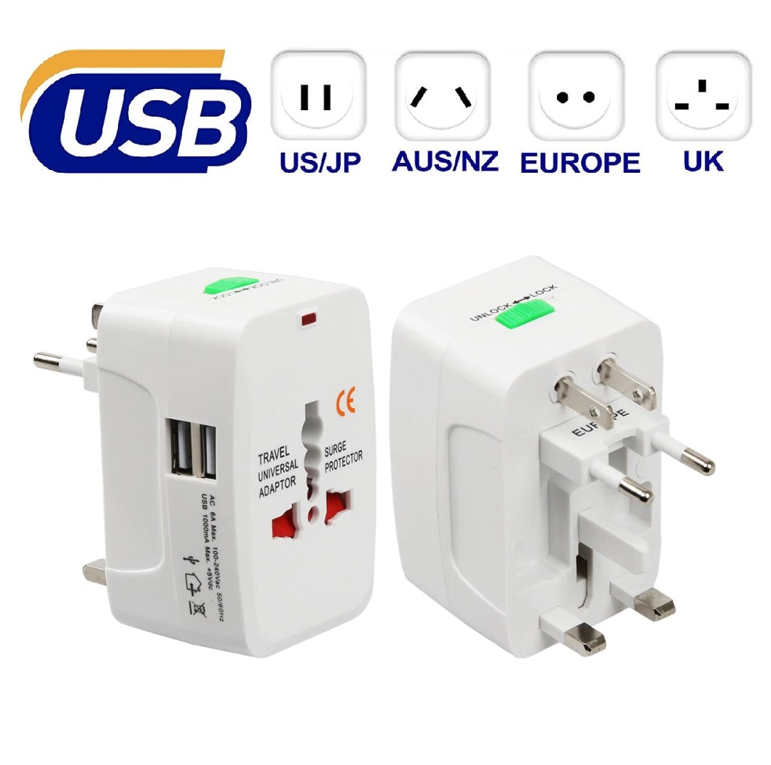 Universal Worldwide Travel Wall Charger Adapter AC Power AU UK US EU Conversion Plug