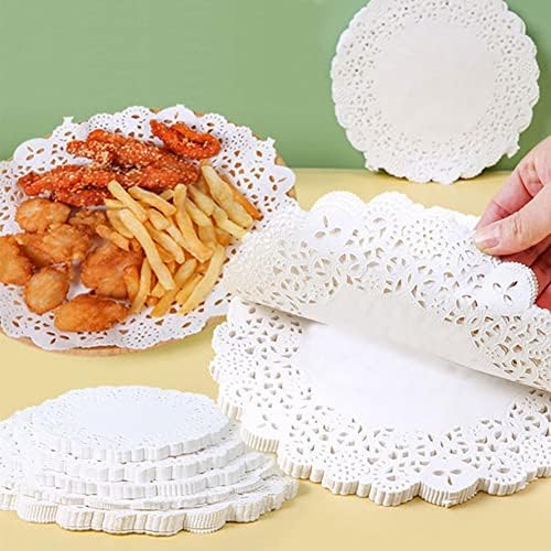 Pack of 100 - Disposable Food Grade Round Paper Doilies