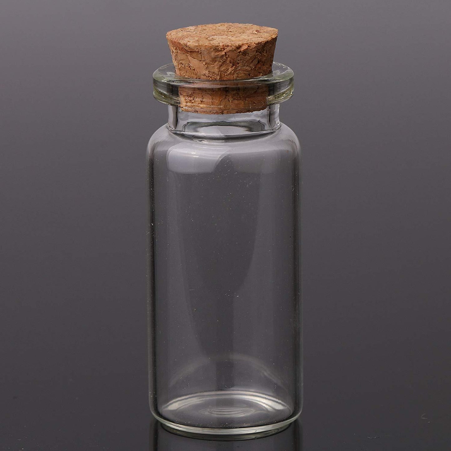 Pack of 4 - Mini Glass Bottles with Cork Stopper