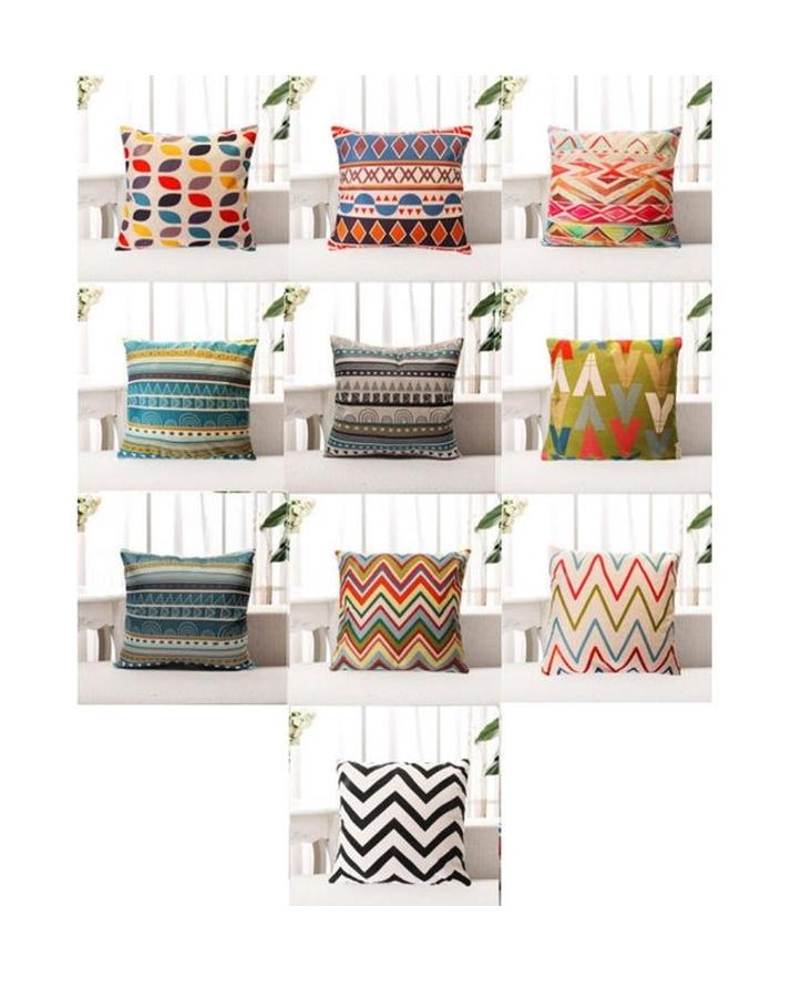 Pack of 10 - Ethnic Design Cushions Cover Without Filling - Multicolor